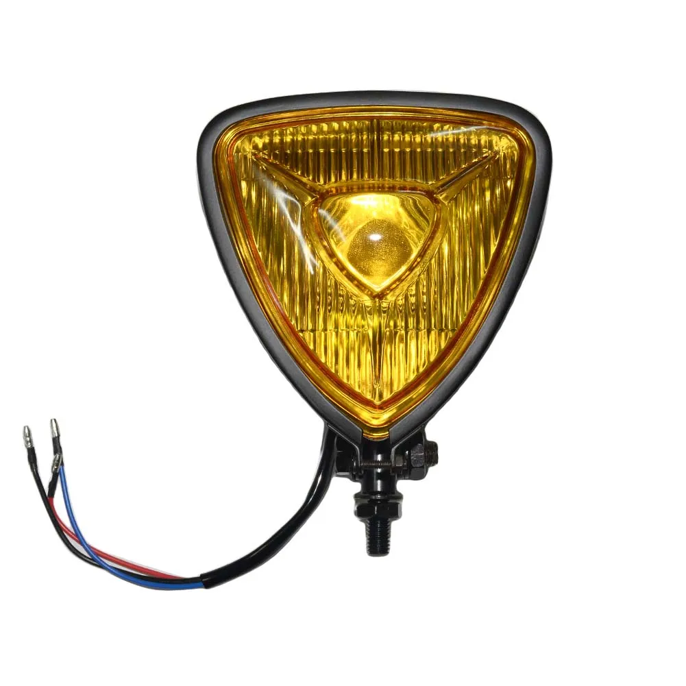 Мотоциклы H4 12V Мотоцикл Винтажные треугольные фары передние фары для Harley поплавок Чоппер кафе гонщик на заказ