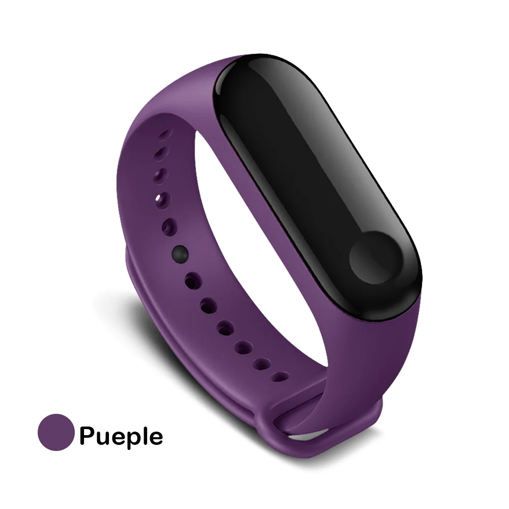 Браслет mi Band 3 4 для Xiaomi mi Band 3 4, ремешок для браслета, сменные цветные силиконовые аксессуары - Цвет: Purple