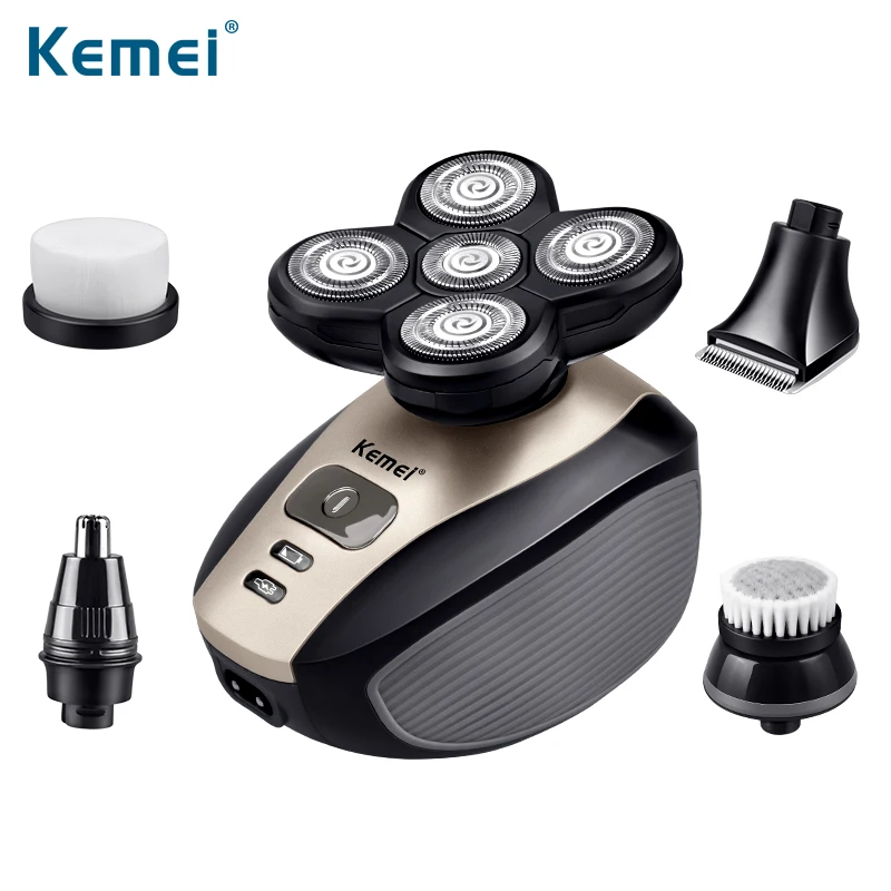 Kemei электробритва для мужчин 5 в 1 вращающийся режущая головка костюм NoseTrimmer машинка стрижки волос Бритва