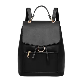 

Women Solid Color Simple Backpack Casual Bag Large Capacity Student Bag Primary School Book Bags For Teenage Girls Kids 02226