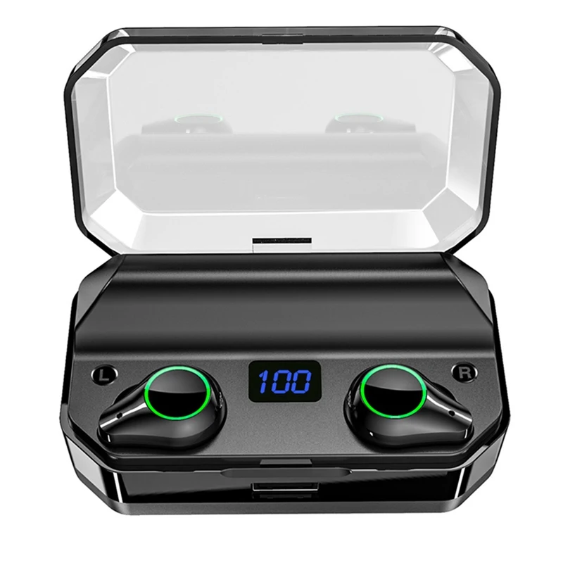 Bluetooth 5.0 Earphones 9D Stereo Wireless Earphones for T9 TWS IPX7 Waterproof 7000mAh LED Smart Power Bank Phone Holder