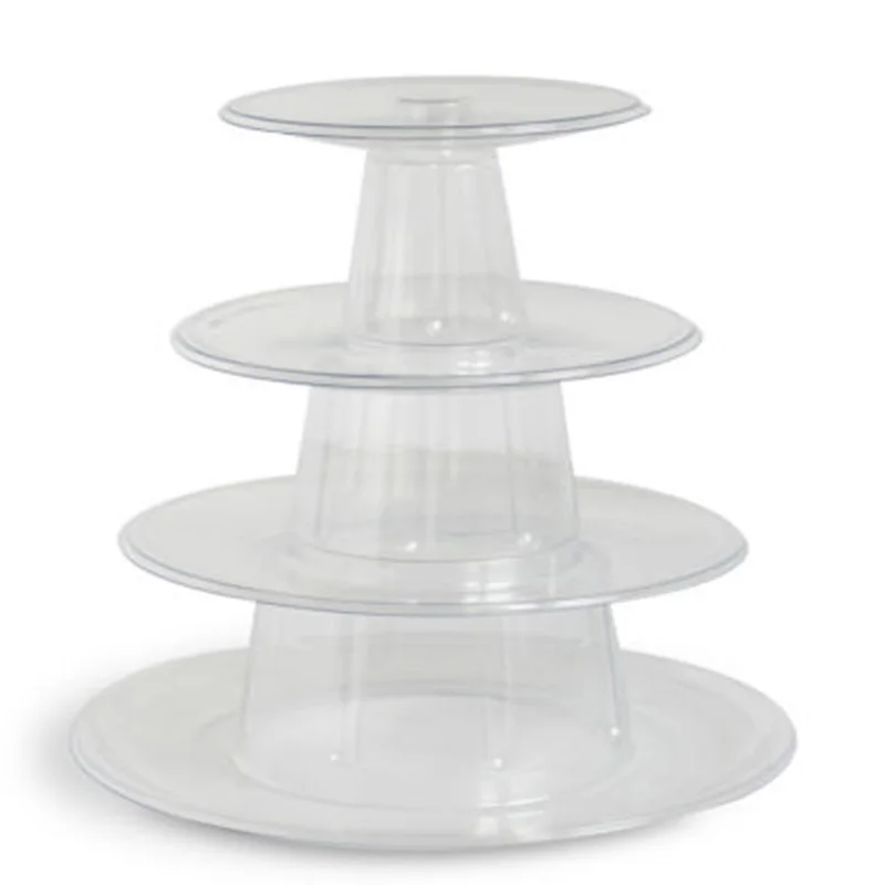 4 яруса круглый макарун стенд башня Стенд торт дисплей стойки для вечерние, свадьбы, дня рождения ПВХ безвредный, безвкусный