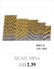 Набор сверл XCAN 99 штук диаметром от 1,5 мм до 10 мм с титановым покрытием HSS P6M5
