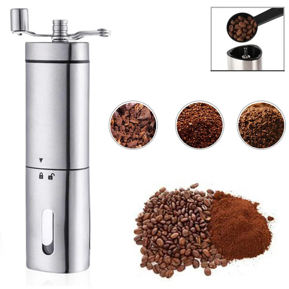 

Manual Coffee Grinder Coffee Maker Ceramics Core Stainless Steel Hand Burr Mill Grinder Coffee Grinding Machine