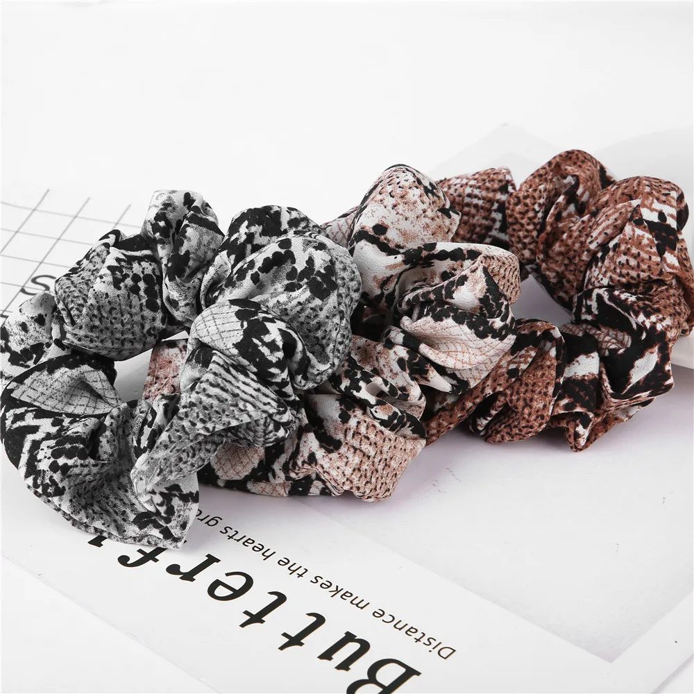 

2019 Fashion NEW Women's Snake Elastic Hair Bands Ladies Stretch Ponytail Rubber Print Headband Solid Headwear Hair Accessories