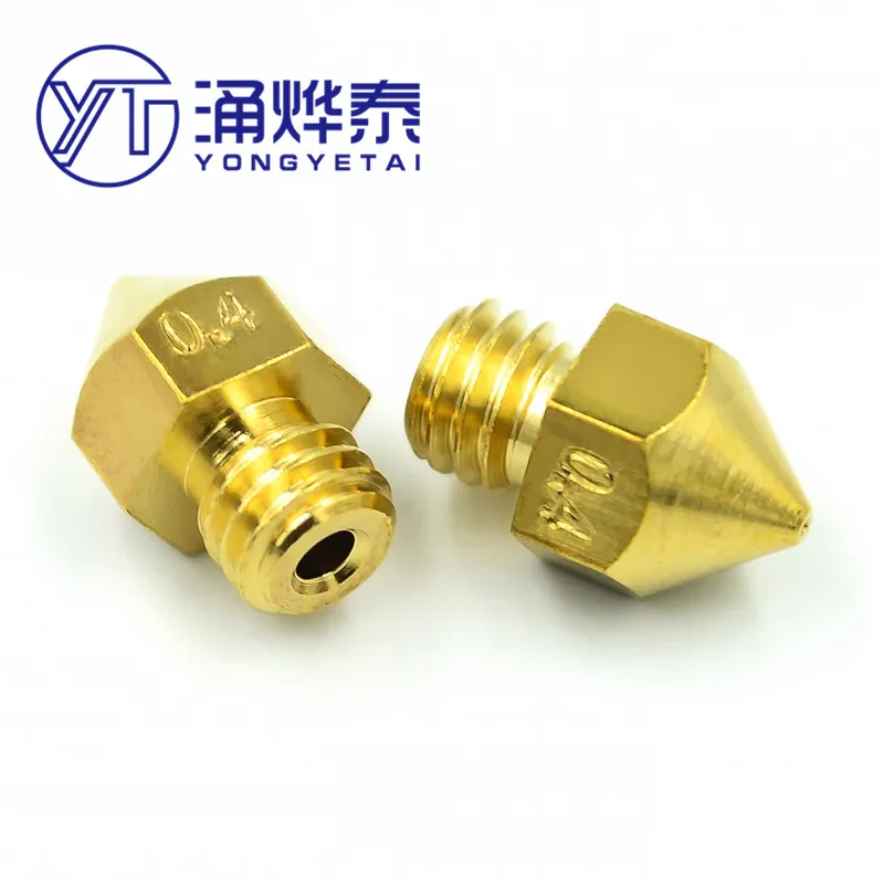 YYT 5PCS 3D printer accessories extrusion head MK8 M6 13*6 brass nozzle 0.2/0.3/0.4/0.5MM/1.75MM