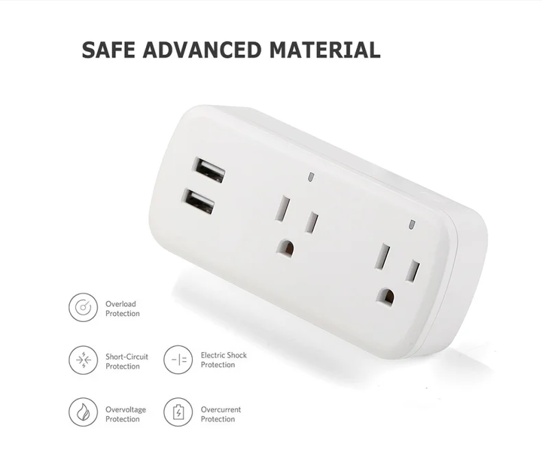 Американский США Смарт Wi-Fi розетка usb зарядная станция Wifi смарт-плата питания синхронизация дистанционного беспроводного приложения разъем 10A 2 в 1