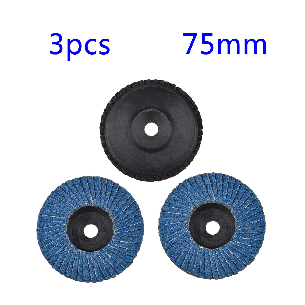 3Pcs 75mm Grinding Disc 80 Grit Flat Flap Grinding Wheel Wood Metal