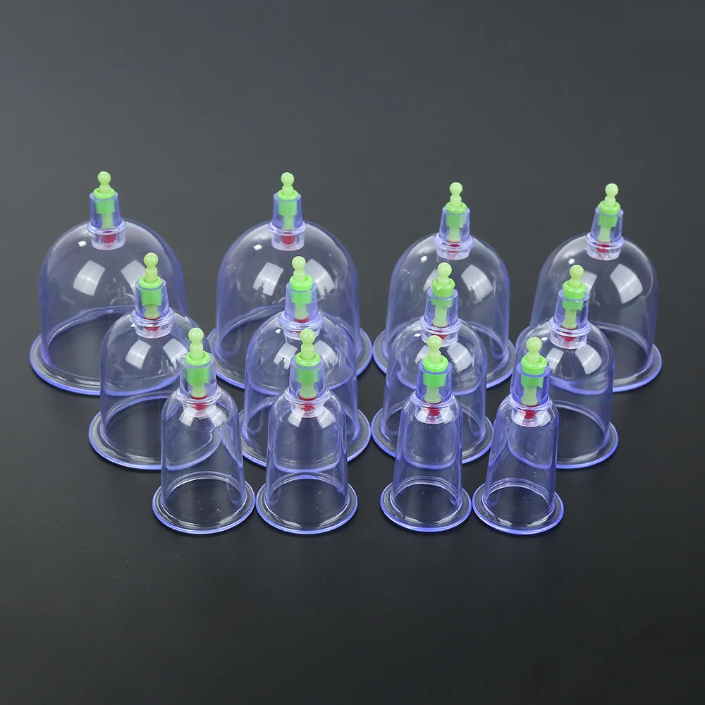 

Miniature Tools Chinese Traditional Medical Massage Healthy Therapy Kit 12 Cups Vacuum Body Pump Suction Cupping Durable Set