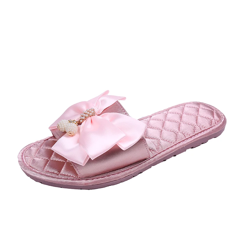 Pink 2 Litthing; коллекция года; женские шлепанцы; новые модные шлепанцы; сандалии; Вьетнамки; женские повседневные пляжные шлепанцы; сандалии с бантом; удобная обувь на плоской подошве - Color: Pink 2