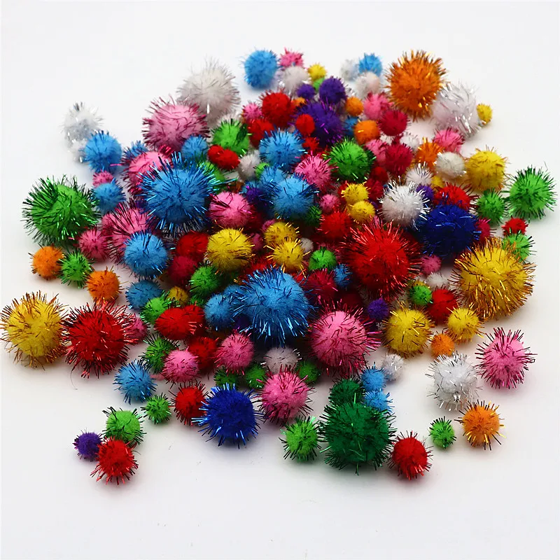 10g 20g Colorful Flashing Pompom DIY Craft Supplies Handmade Creative  Christmas Decoration Material Pompom 10mm-30mm