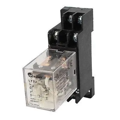 

35mm DIN Rail DPDT 8 Pins Electromagnetic Relay AC 24V Coil w Socket