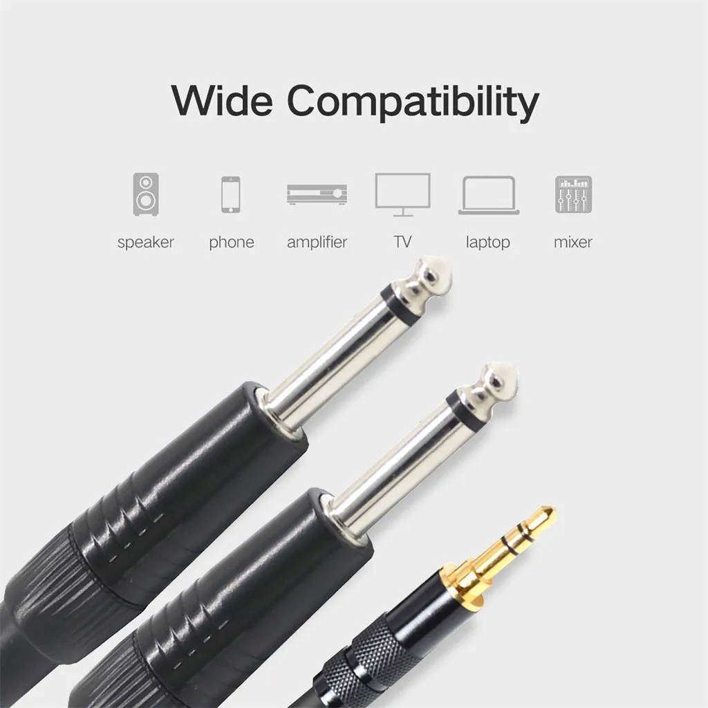 Vention RCA Jack кабель 2RCA штекер 3.5mm1/8 до 6,35 мм 1/4 мужской разъем TRS стерео аудио AUX кабель ПК для iPod 3/5L916