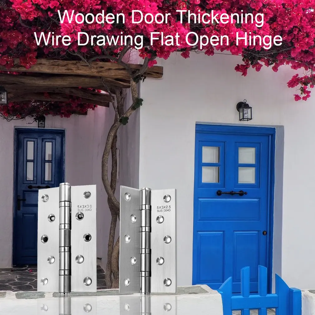 Wood Door 5 inch 2.5/3mm Exquisitely Designed Durable Stainless Steel Free Slot Bearing Thickened Mute Sub-door Hinge