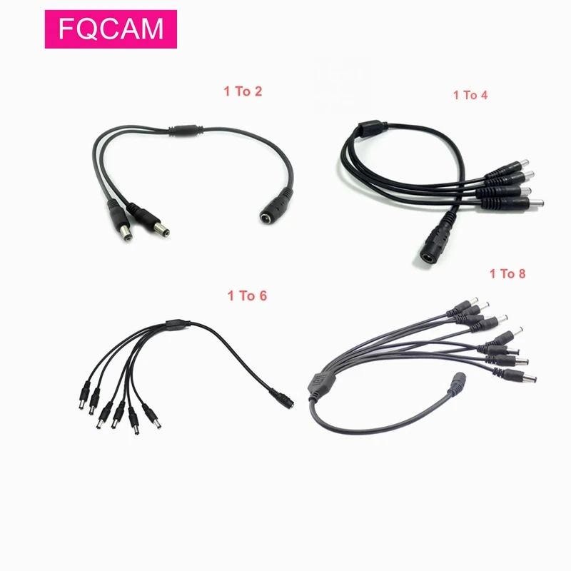 10 Pieces/Lot CCTV Security Camera DC 12V 1Female To 2/4/6/8 Male Plug Power Cord adapter Connector Cable Splitter for Cam | Безопасность