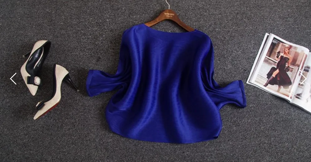 MIYAKE fold весна и осень стиль для женщин круглый вырез рукав летучая мышь складной свободный негабаритных Топ Футболка