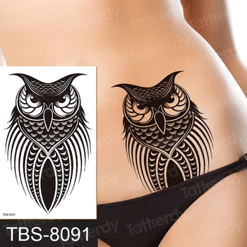 

Waterproof Temporary Tattoo Sticker Owl Wolf Moon on Body Animal Fake Tatto Hand Arm Foot Flash Tatoo for Kid Girl Men Women