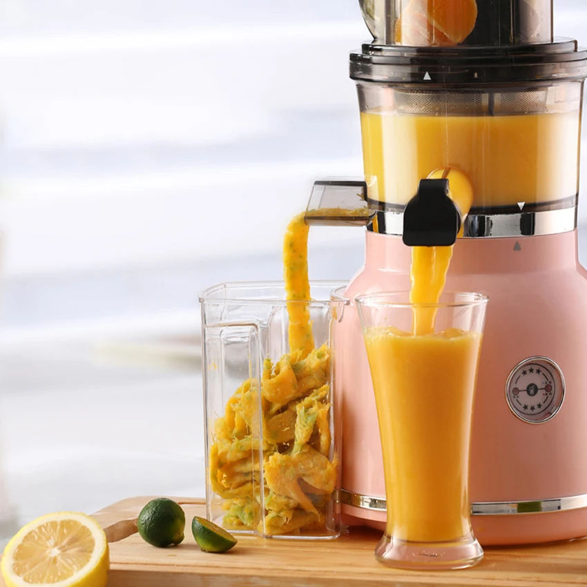 180W Slow Juicer Cold Press Extractor Filter Easy Wash Electric Fruit Juicer Machine Large Caliber Multi Color Squeezer 220V