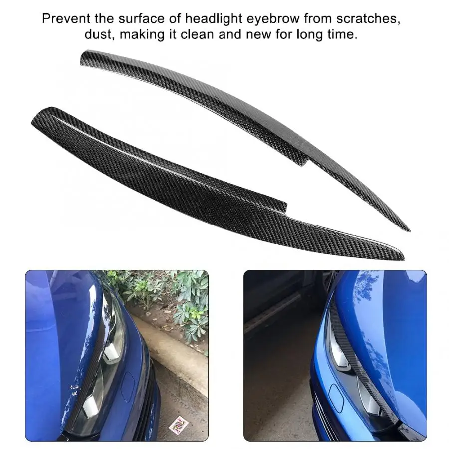Headlight Eyebrow Trim Sticker Carbon Fiber Fits for Scirocco 2008 2009 2010 2011 2012 2013- Decorative Accessory