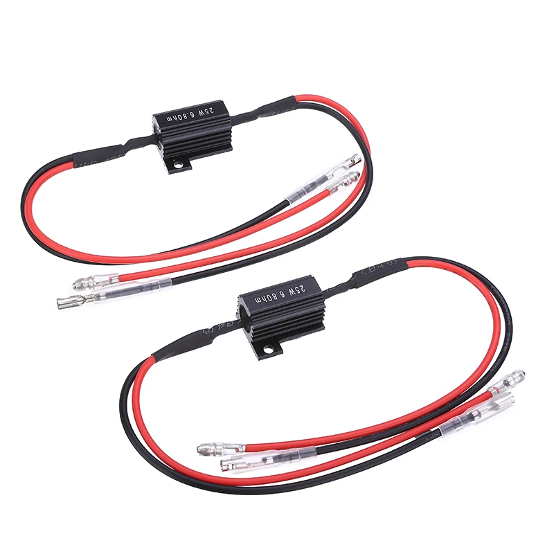2PC Moto Resistance Power Resistor Load Decoding Resistor For LED Mini Turn Signal Flash No Flashing Repairing 25W 6.8Ohm