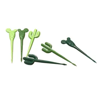 

6pcs/set Cute Cactus Fruit Forks Toothpick Children Tableware Dessert Fork Environmental Protection Security Baby Feeding Forks