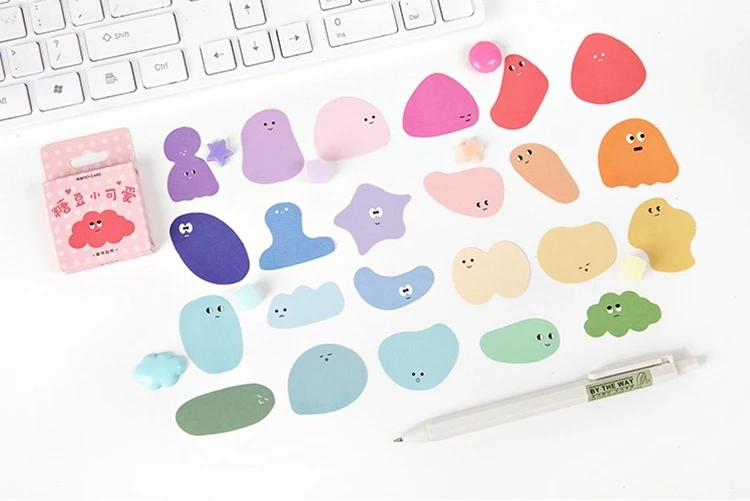 SIXONE 46/коробка сахар бобы смайлики наклейки Kawaii руководство дневник DIY декоративные наклейки милые Запечатанные наклейки канцелярские