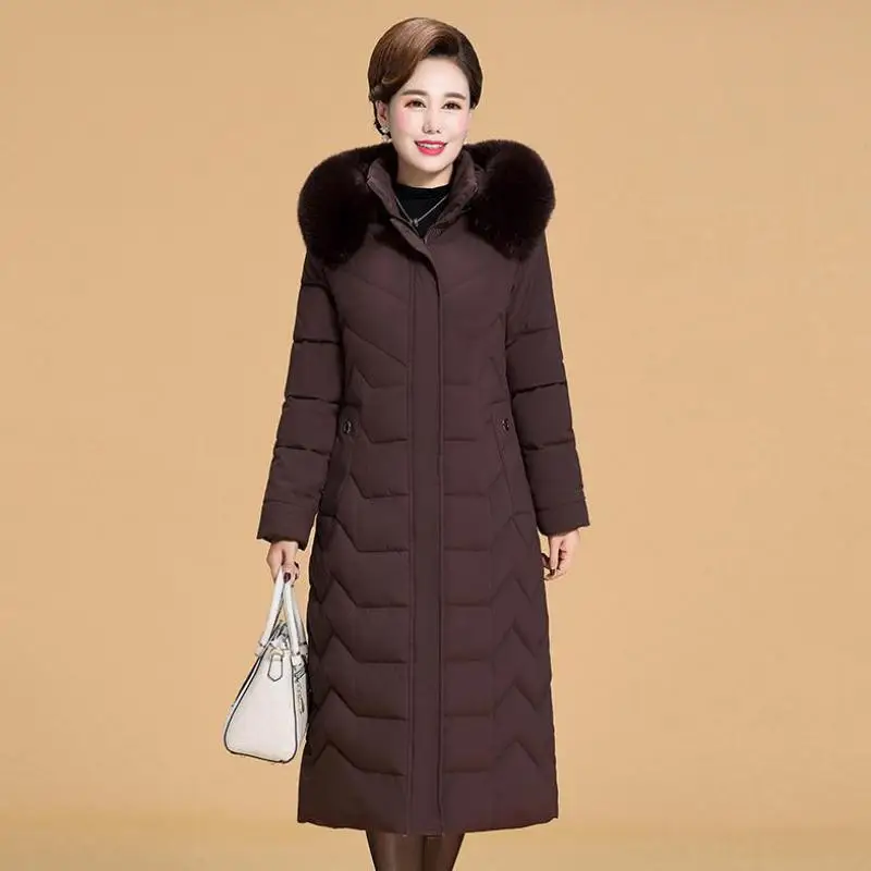 Warm Winter parka Jacket Women Plus Size 5XL 6XL Womens Long Parkas Hooded Fur Collar Slim Down Cotton Jacket Winter Coats