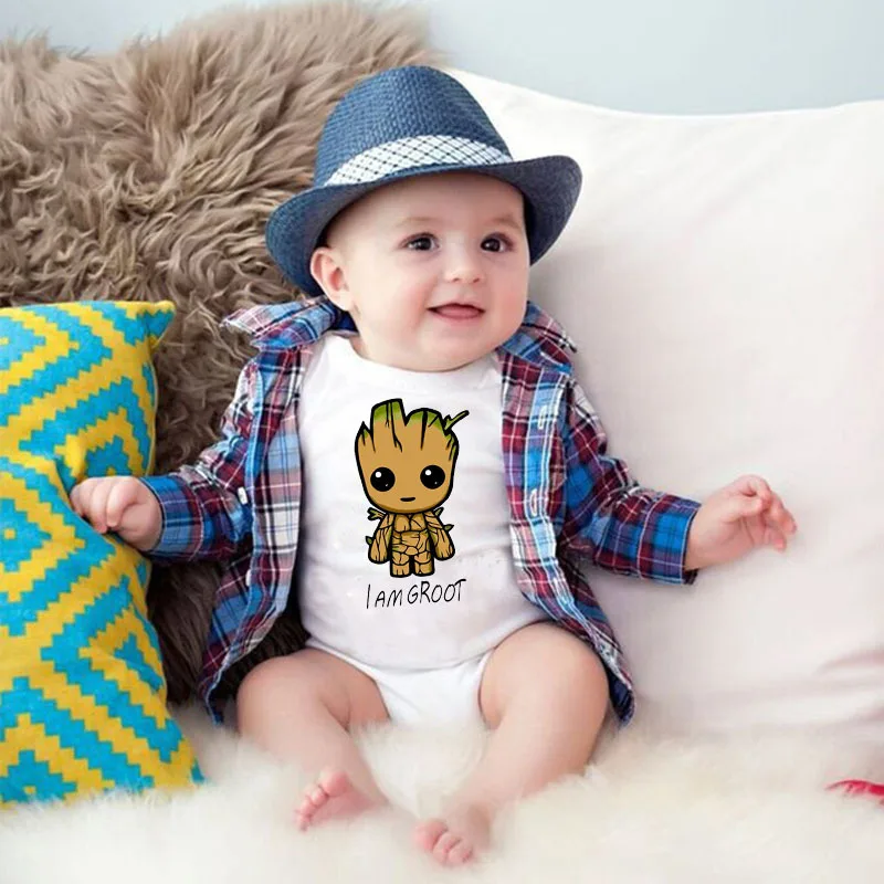 

September 2018 Hot Sales I Am Groot Cute Pattern Printed Hot Selling Baby Romper