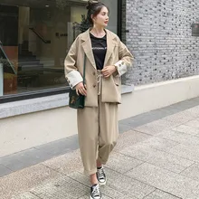 #Special Offers Autumn and winter women's suit pants suit 2019 new loose solid color suit jacket large size ladies Casual pants two-piece #Special Offers Autumn and winter women's suit pants suit 2019 new loose solid color suit jacket large size ladies Casual pants two-piece