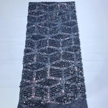 

Madison African Sequins Lace Fabric 2020 High Quality Lace French Net Embroidery Fabric Nigerian Lace Fabrics For Wedding