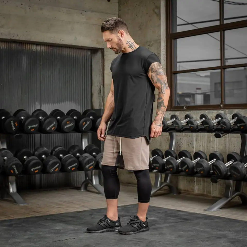 Muscle Brother ASRV стильный летний мужской модный тренировочный костюм для фитнеса и бега для мужчин и женщин из чистого хлопка