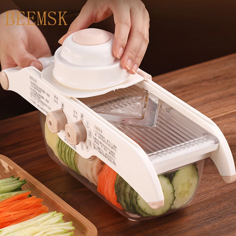 Beemsk multi-função cortador de legumes ajustado ralador ajustável ferramentas de cozinha ralador de corte vegetal vegetal frutas slicer