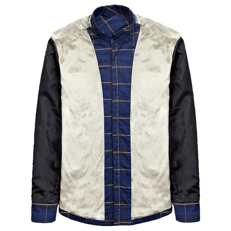 Мужская флисовая рубашка в стиле милитари Толстая теплая хлопковая с длинным