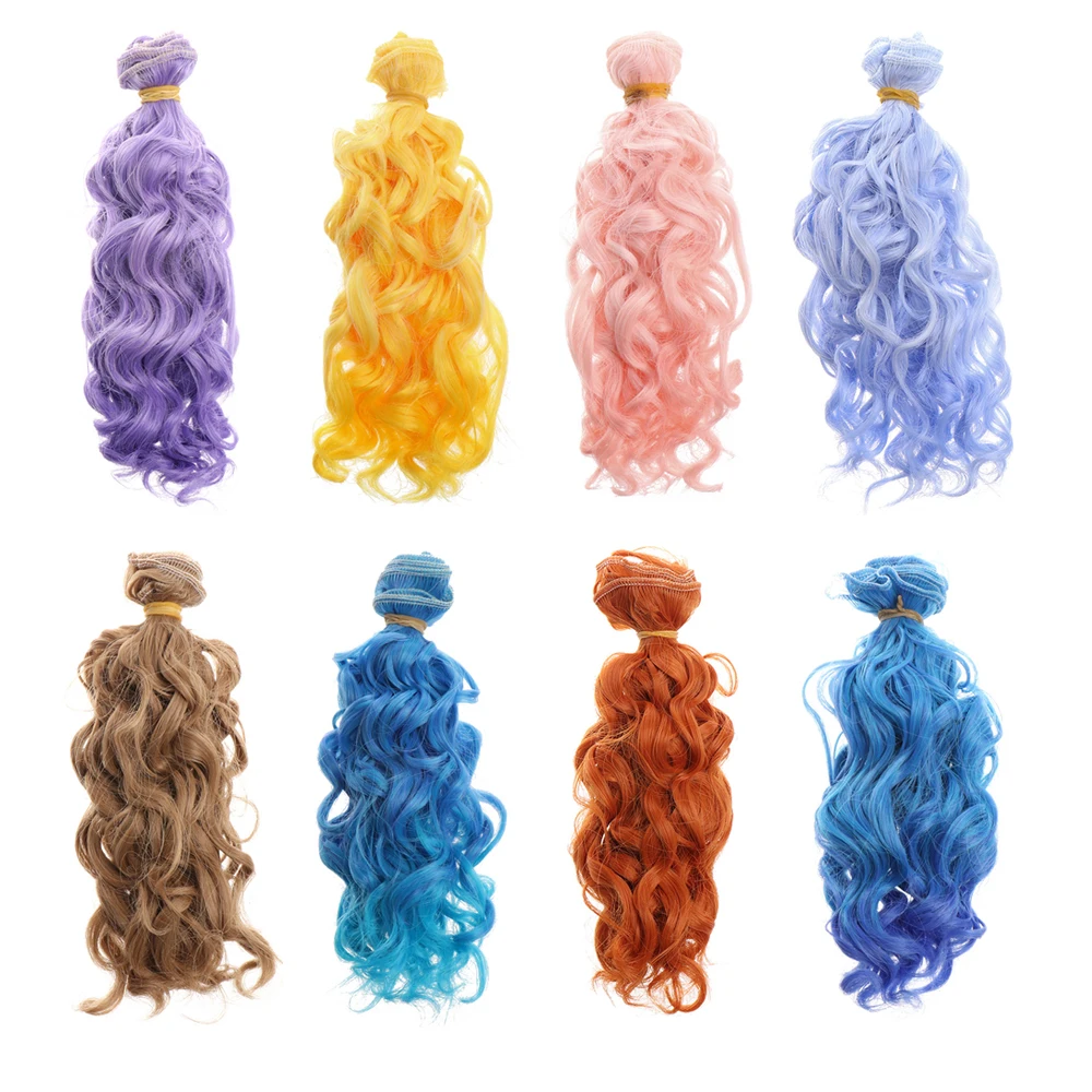 15*100cm 1/6 1/4 1/3 Fashion Mini Tresses High-Temperature Screw Periwig Curly Wigs DIY Doll Hair Toy Toupee Kids Gifts toy wigs doll wigs doll accessories
