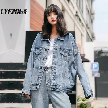 

Harajuku Style Spring Jacket Women Denim Jacket Bf Oversize Loose Coat Korean Fashion Chic Basic Jean Jackets And Coat 2020 New
