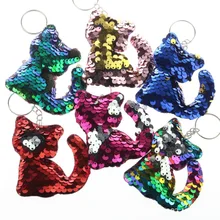 Трансграничной экспортной продукции животный принт «Hello Kitty» с блестками Светоотражающие двусторонняя сумка для ключей автомобиля поверхностного монтажа подвесной напрямую от производителя S