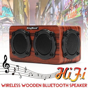 

Retro Wooden Wireless Bluetooth Speaker HiFi Stereo Subwoofer Sound Box Rich Bass handsfree call,TF Card,AUX 1200mAh Battery