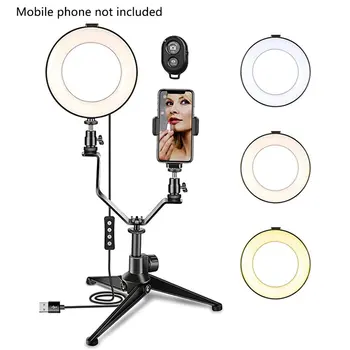 

Ring Light Adjustable Video LED Camera Selfie Light Ring mirror for iPhone Xiaomi Huawei Tripod and Phone Holder for Video