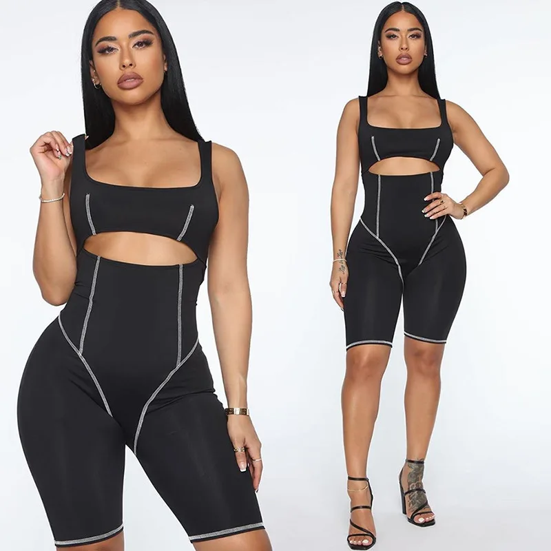 Women High Waist Hip Camis Skinny Sports Rompers Playsuits Fitness Suit Running Jumpsuit Tracksuit Gym Sportswear Tight Workout