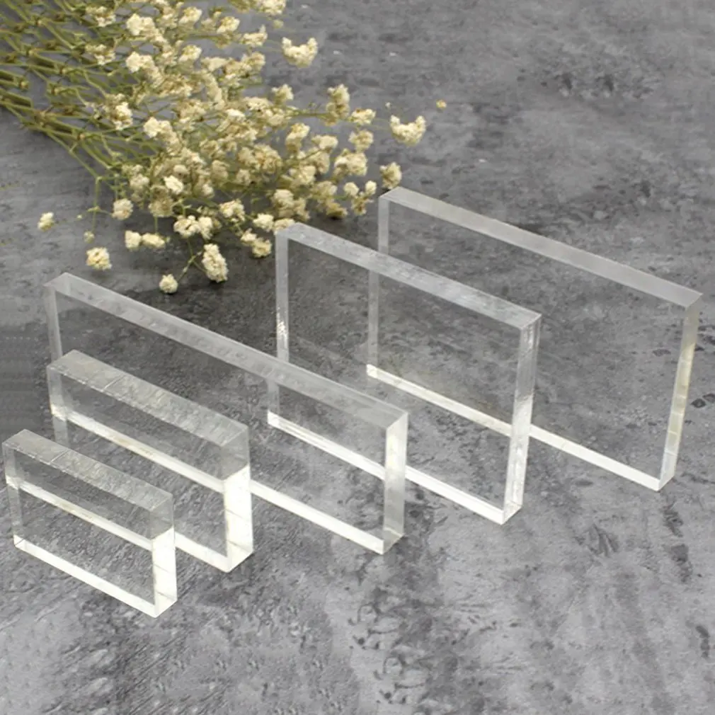 

Lightweight Transparent Acrylic Stamp Block Rectangular Shape DIY Scrapbooking Color Process Stamp Block Tools