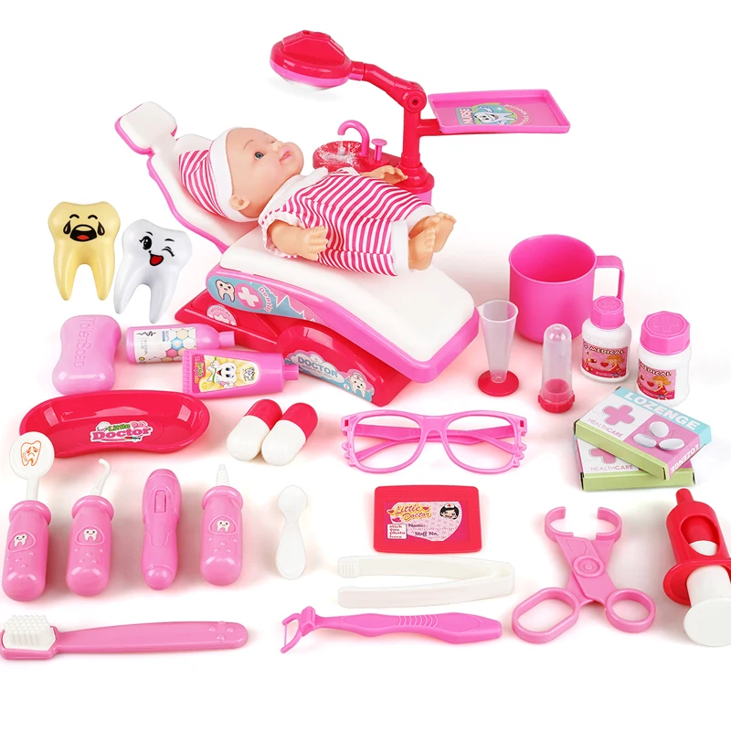 Doctor Toys For Children Pretend Play Toy Dentist Check Teeth Model Set Medical Kit Role Simulation Early Learning | - Цена: 3 410,00 - 4 229,40 руб.