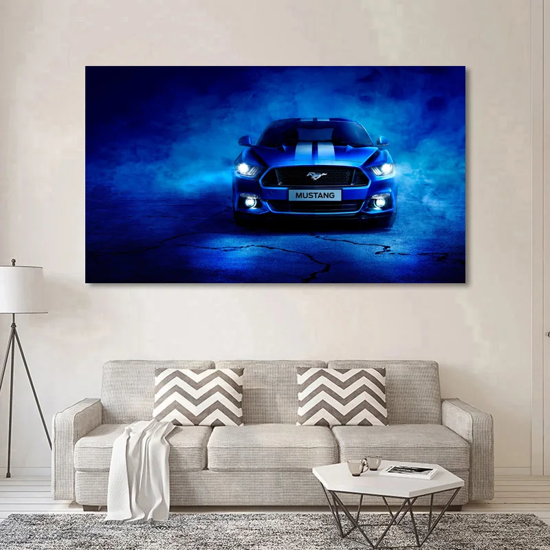 Malqx Leinwanddrucke Gerahmte Ford Mustang Supercar Poster Leinwanddruck Wandkunst Dekor 5 Stück