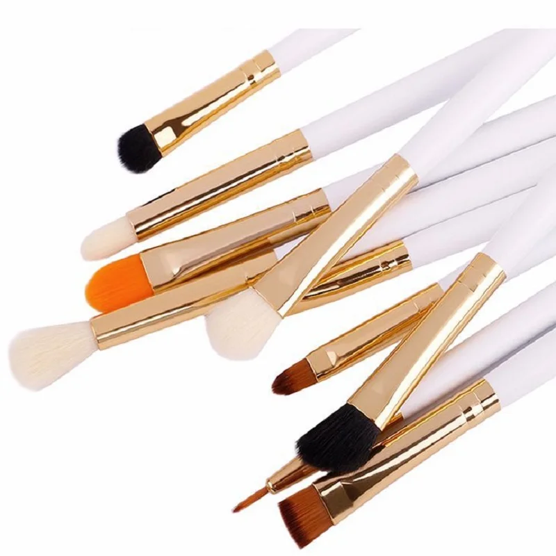 10 Pcs Makeup Set Brush Beginner Make-up Eye Shadow Brush Tool Platinum Handle