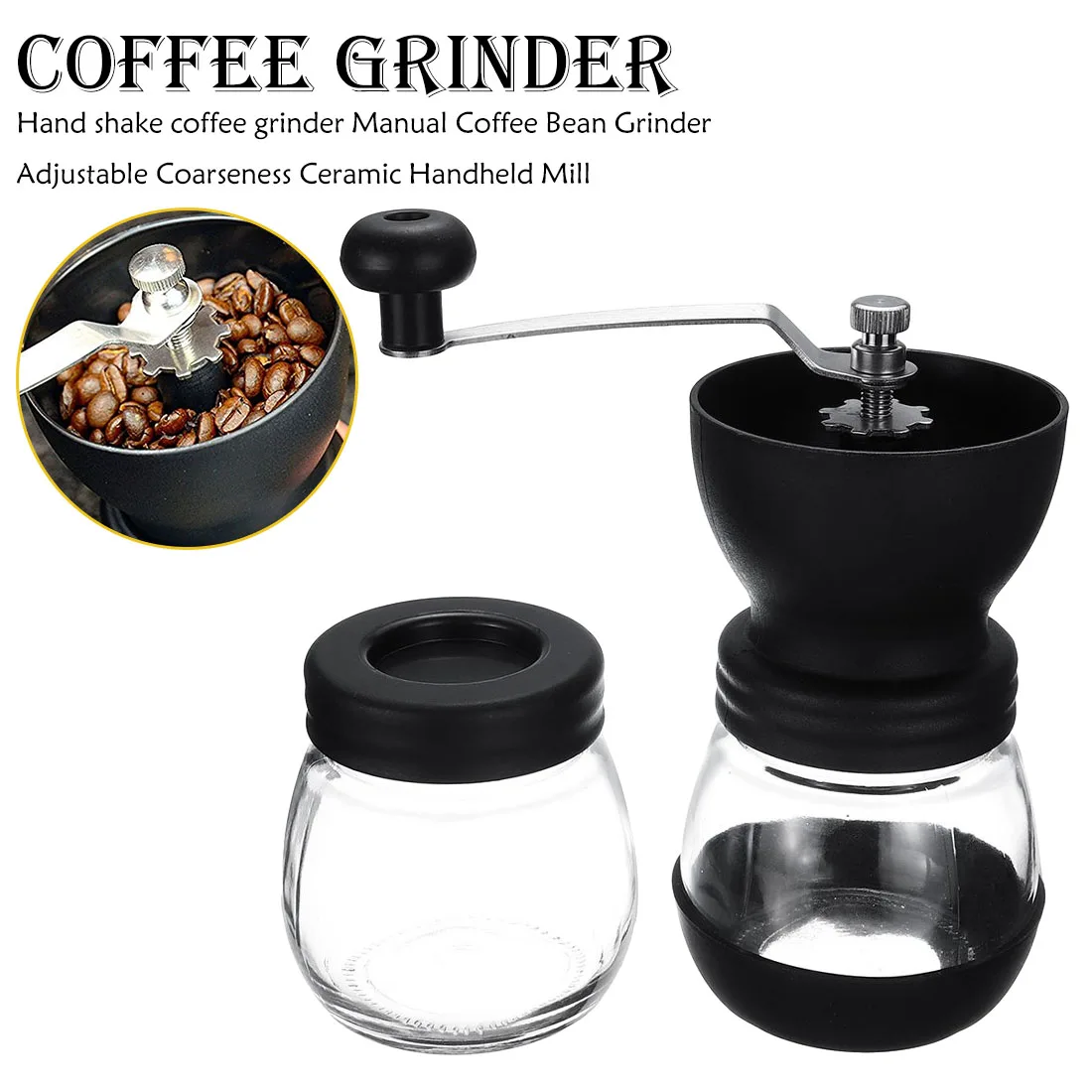 

Silver Coffee Grinder Mini Stainless Steel Hand Manual Handmade Coffee Bean Burr Grinders Mill Kitchen Tool Crocus Grinders