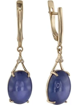 

Aloris earrings with sapphires and cubic zirconia in red gold