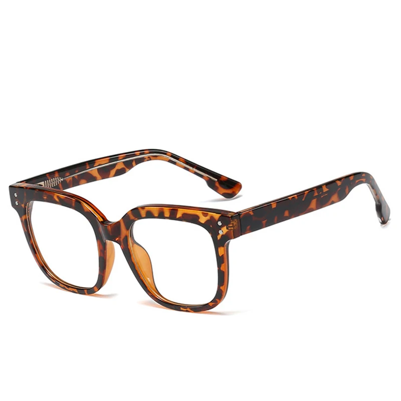 KEHU High Quality Spring Hinge Glasses Women Brand Ultralight TR90 Eyeglasses Frame Ladies Fashion Square Glasses Frame XH163 - Цвет оправы: Leopard print