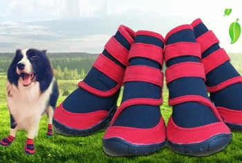 

4pcs Waterproof Pet Dog Shoes Winter Anti-Slip Snow Pet Boots Outdoor Paw Protector Warm Reflective For Medium Large Dogs