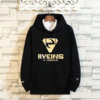 

Big Size Plus Fat plus Fat Man Lian Hat Sweater Male Autumn Men Loose Hoodie Tide Brand Belt Cap Top Coat