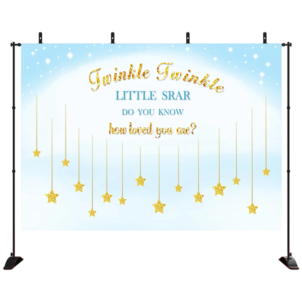 

Gender Reveal Photo Backdrop Twinkle Little Star Baby Shower Backdrops Infant Happy Birthday Photography Background