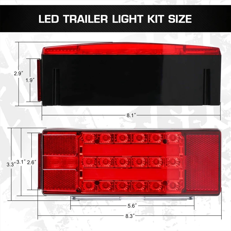 

Submersible Led Trailer Light Kit,Super Bright Brake Stop Turn Tail License Lights for Camper Truck Rv Boat Snowmobile Under 80